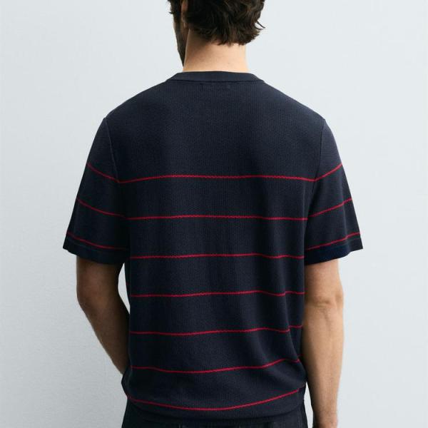 STRIPED JACQUARD KNIT T-SHIRT