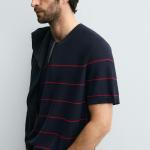 STRIPED JACQUARD KNIT T-SHIRT