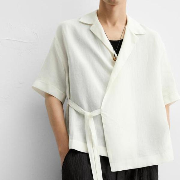 100% LINEN TIE SHIRT