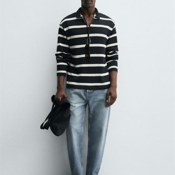 STRIPED JACQUARD POLO SHIRT