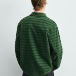 STRIPED JACQUARD TOWELLING POLO SHIRT