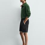 STRIPED JACQUARD TOWELLING POLO SHIRT