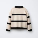 STRIPED KNITTED POLO SHIRT WITH HEART