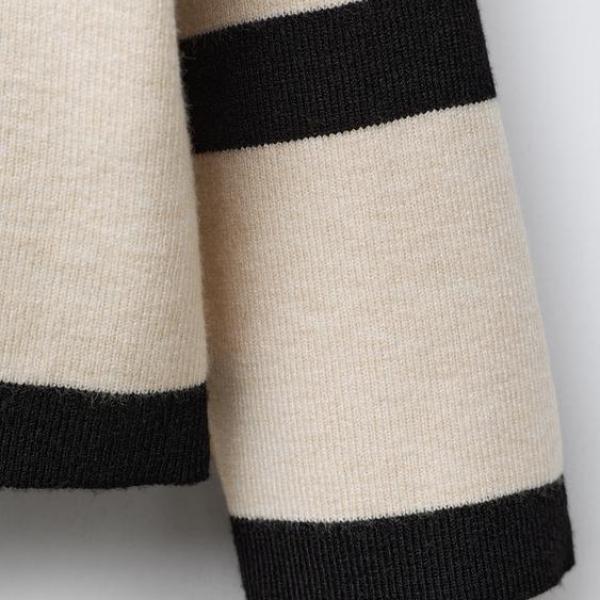 STRIPED KNITTED POLO SHIRT WITH HEART