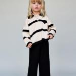STRIPED KNITTED POLO SHIRT WITH HEART