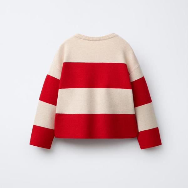 STRIPED KNIT SWEATER WITH BOWS