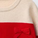 STRIPED KNIT SWEATER WITH BOWS