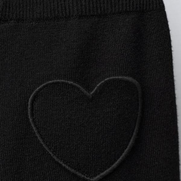 HEART STRAIGHT FIT KNIT TROUSERS