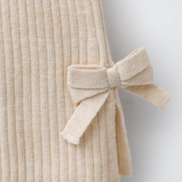 BOW DETAIL KNIT FLARE LEGGINGS