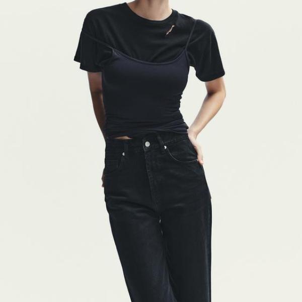 TRF HIGH-WAIST WIDE-LEG JEANS