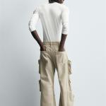 DENIM CARGO TROUSERS WITH POCKETS