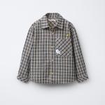 SNOOPY PEANUTS CHECKED TEXTURE SHIRT