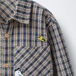 SNOOPY PEANUTS CHECKED TEXTURE SHIRT