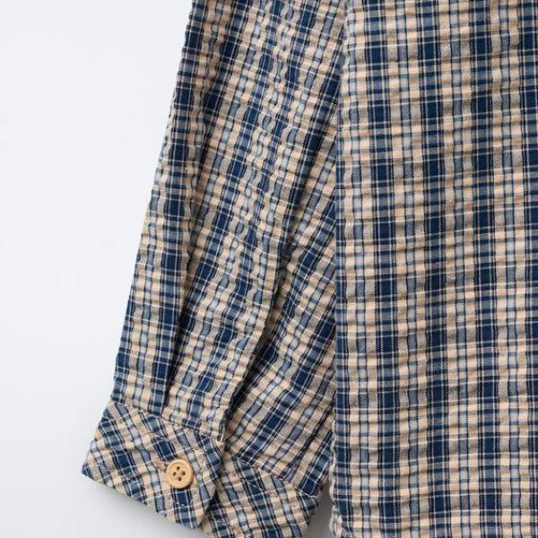 SNOOPY PEANUTS CHECKED TEXTURE SHIRT