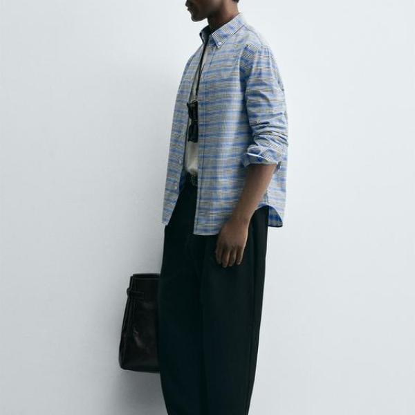CHECK BUTTON-DOWN COLLAR SHIRT