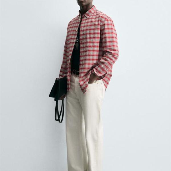 CHECK BUTTON-DOWN COLLAR SHIRT