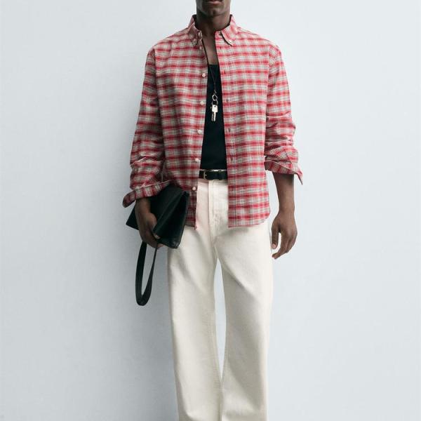 CHECK BUTTON-DOWN COLLAR SHIRT