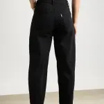 all black distress women's slouchy jeans