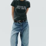 WASHED-EFFECT RHINESTONE T-SHIRT