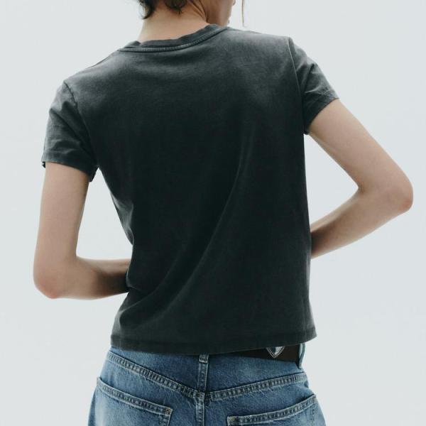 WASHED-EFFECT RHINESTONE T-SHIRT