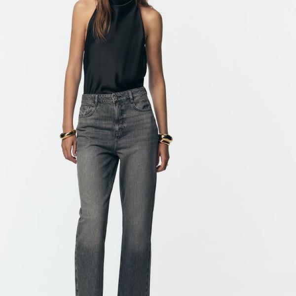 JEANS STRAIGHT ANKLE HIGH-WAIST