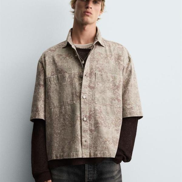 RELAXED FIT ABSTRACT PRINT SHIRT