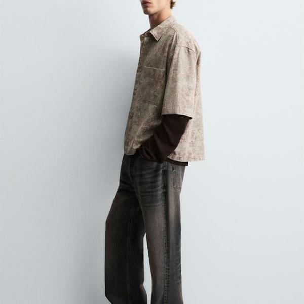 RELAXED FIT ABSTRACT PRINT SHIRT