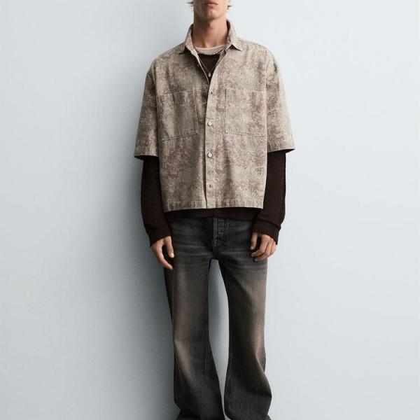 RELAXED FIT ABSTRACT PRINT SHIRT