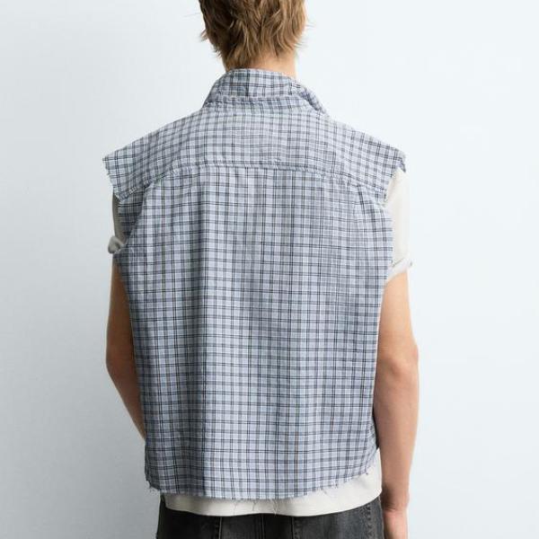 CROPPED FIT CHECK SHIRT