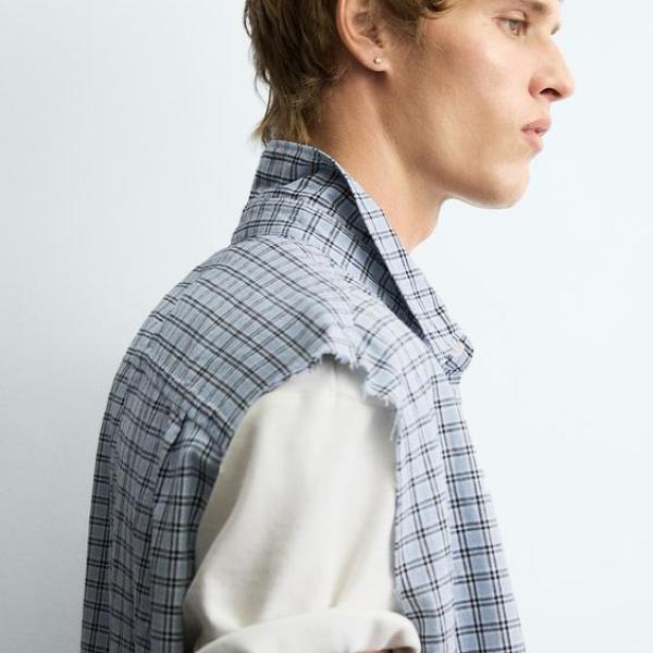 CROPPED FIT CHECK SHIRT