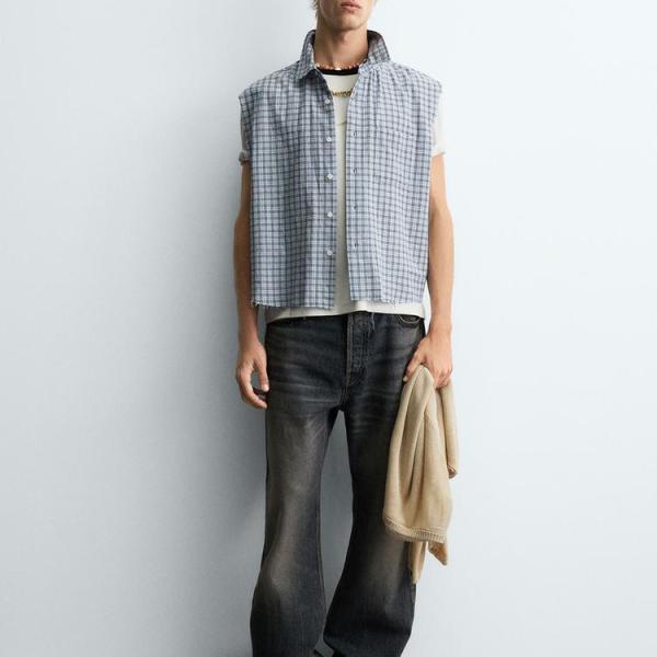 CROPPED FIT CHECK SHIRT