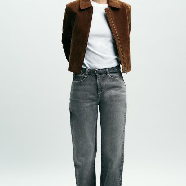 REGULAR FIT HIGH-WAIST JEANS WITH BELT