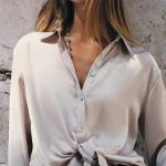 SATIN SHIRT WITH KNOT