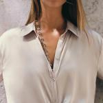 SATIN SHIRT WITH KNOT