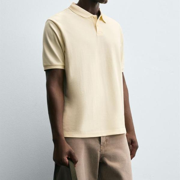 WASHED PIQUÉ TEXTURE POLO SHIRT