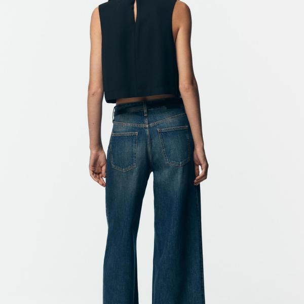 GOLD BUTTON CROSSOVER TOP