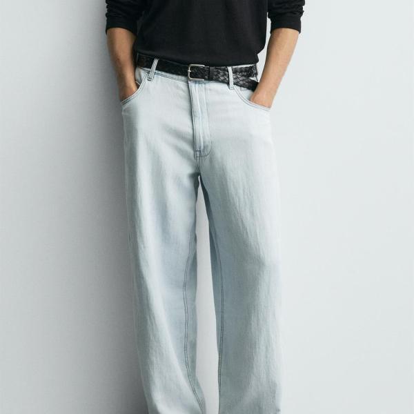 LIGHTWEIGHT LOOSE WIDE-LEG JEANS