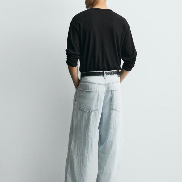 LIGHTWEIGHT LOOSE WIDE-LEG JEANS