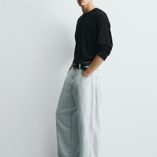 LIGHTWEIGHT LOOSE WIDE-LEG JEANS