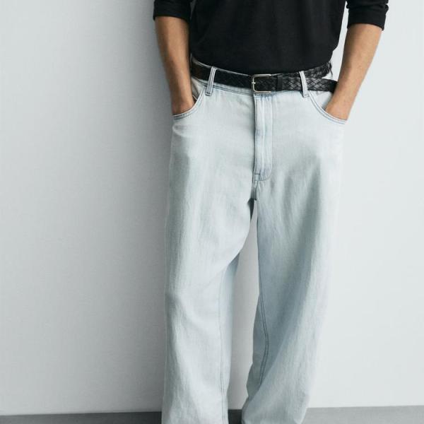 LIGHTWEIGHT LOOSE WIDE-LEG JEANS