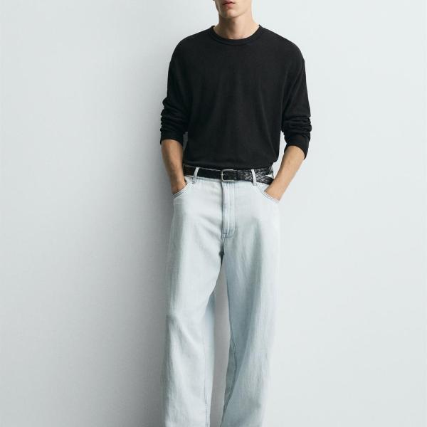 LIGHTWEIGHT LOOSE WIDE-LEG JEANS