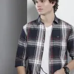 Men's Checkered Casual Blue Shirt