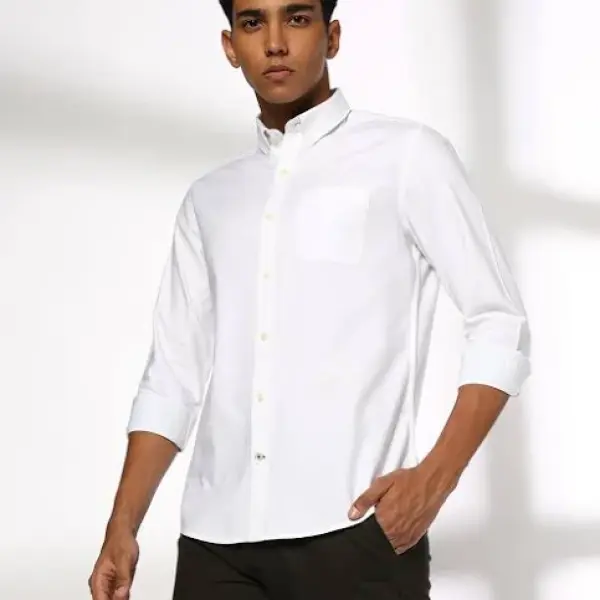White Slim Fit Shirt For Men
