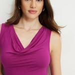 Draped Cowl Neck Jersey Tank Top