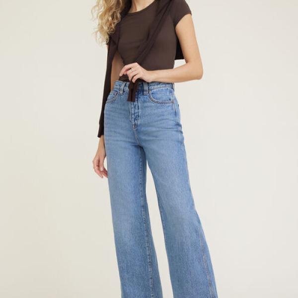 Lennon Ultra High Rise Wide Leg Column Jeans
