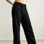 black high waisted women's wide jeans
