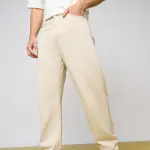 classic cream men's straight jeans