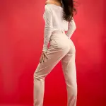 ecru carrot fit jeans