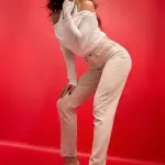 ecru carrot fit jeans