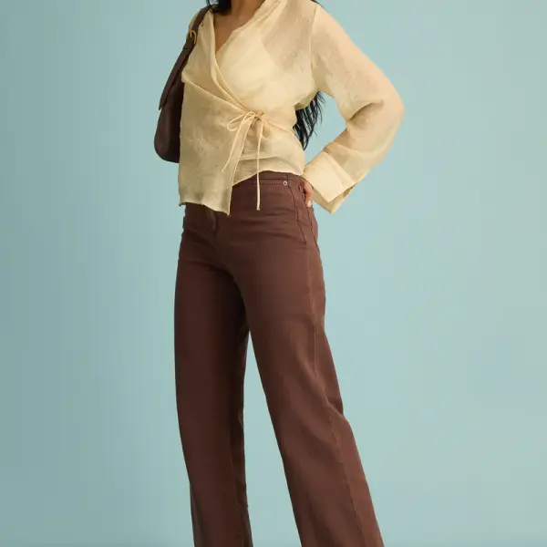rustic brown women's straight jeans
